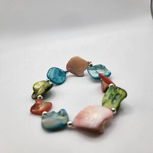 Bohemian Dyed Abalone Shell Bracelet